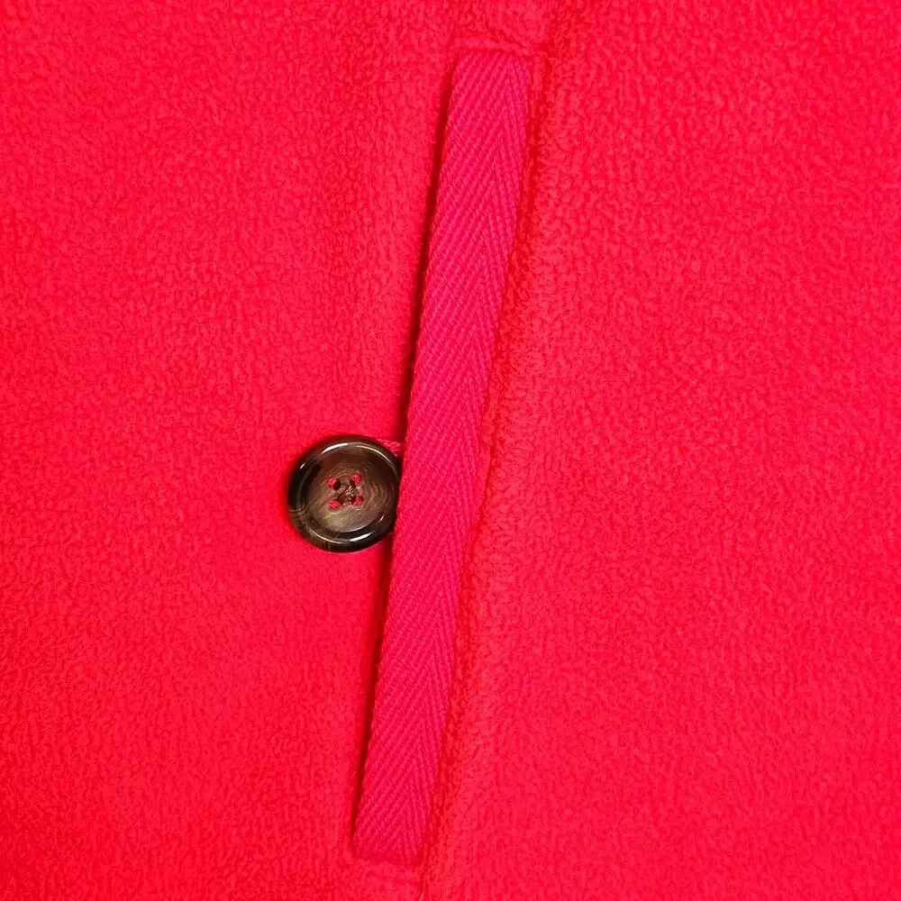 Lands' End Fuchsia Pink Fleece Wide Ribbed Collar Outdoor Vest